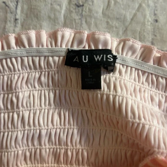 AS U WISH PINK/ORANGE PLAID SLEEVELESS SMOCKED MIDI DRESS SPRING/SUMMER SIZE L - Picture 6 of 12